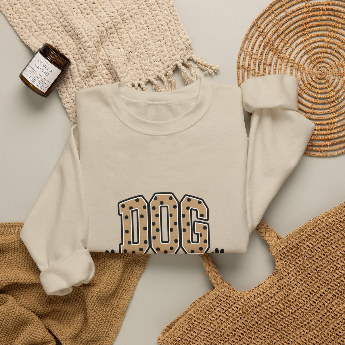 Dog Mom Sweatshirt – Leopard Print Paw Graphic Crewneck