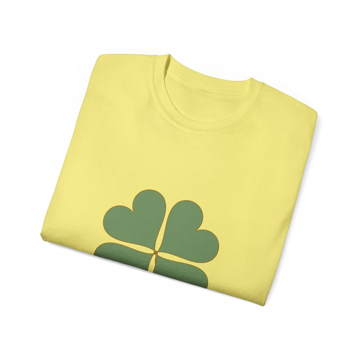 Lucky Clover T-Shirt — Gold Four Leaf Clover Graphic Tee