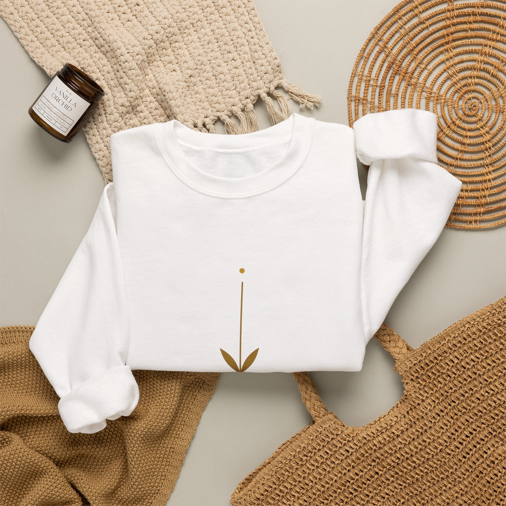 Rooted Botanical Sweatshirt — Gold Sprig Graphic Crewneck