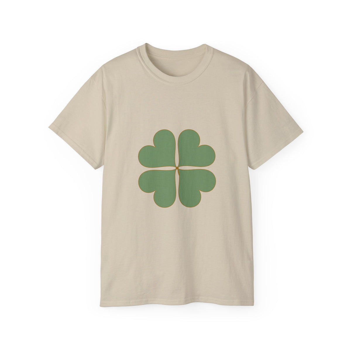 Lucky Clover T-Shirt — Gold Four Leaf Clover Graphic Tee