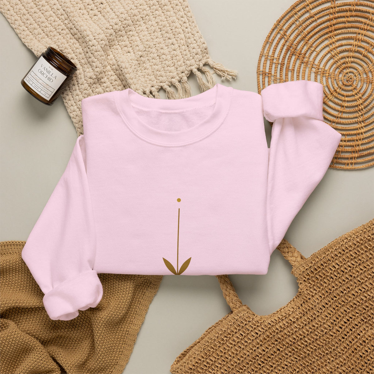 Rooted Botanical Sweatshirt — Gold Sprig Graphic Crewneck