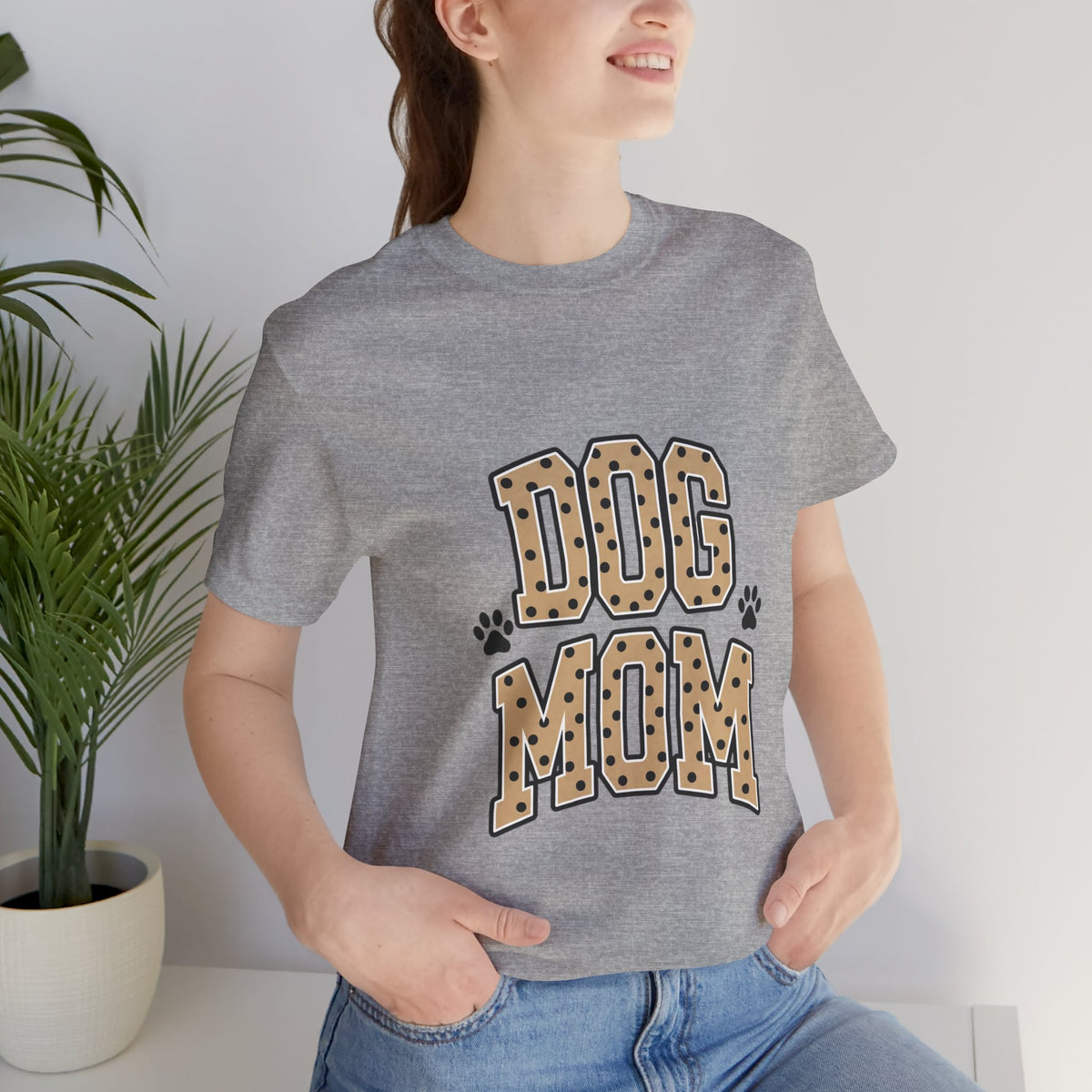 Dog Mom T-Shirt — Leopard Print Paw Graphic Tee for Pet Lovers