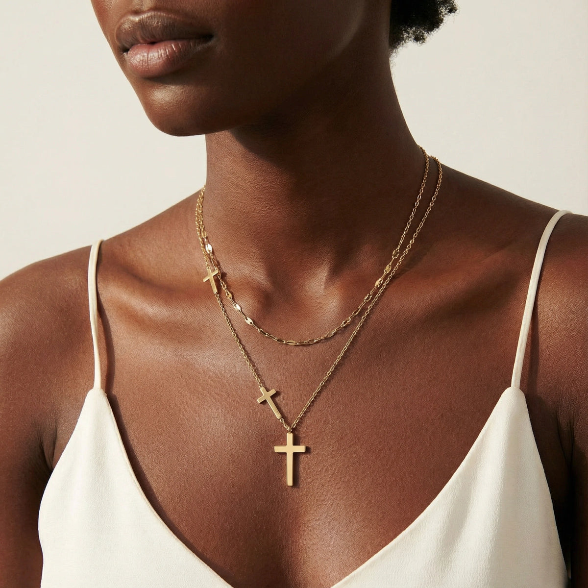 Divine Layers Cross Necklace Set | Ardently Simple Co