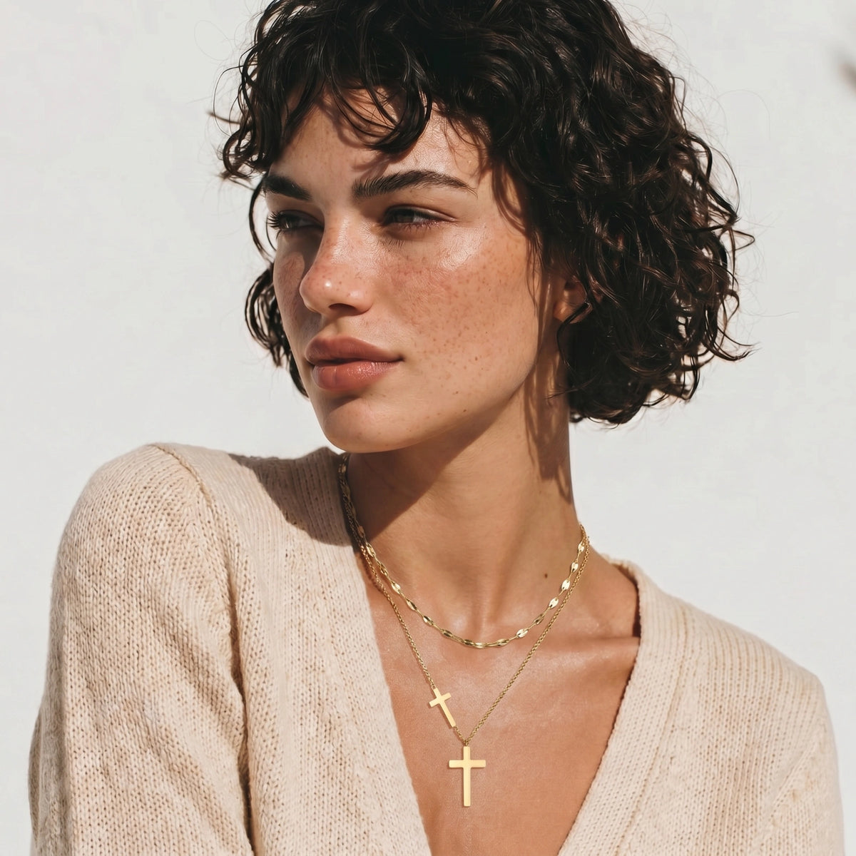 Divine Layers Cross Necklace Set | Ardently Simple Co