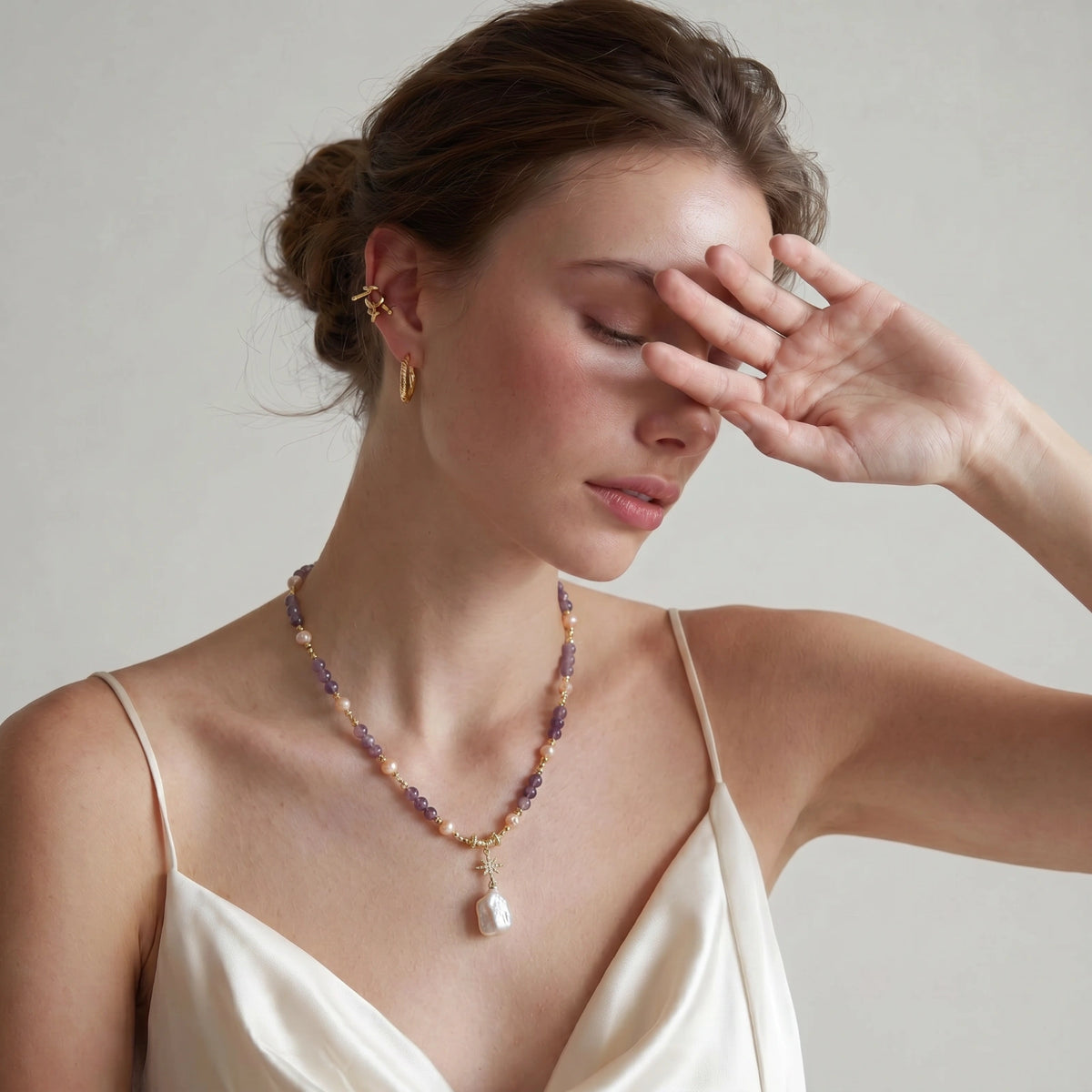 Celestial Amethyst Pearl Necklace | Ardently Simple Co