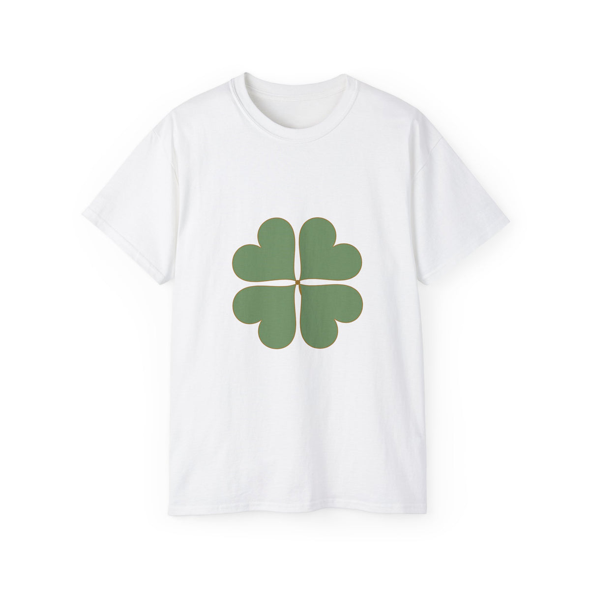 Lucky Clover T-Shirt — Gold Four Leaf Clover Graphic Tee