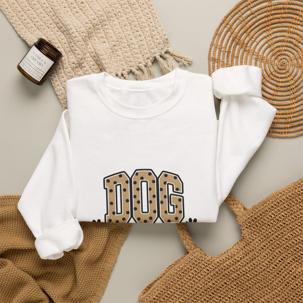 Dog Mom Sweatshirt – Leopard Print Paw Graphic Crewneck