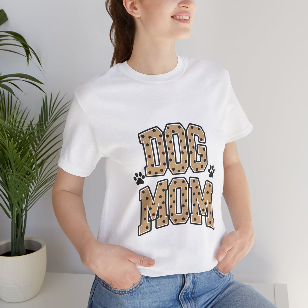 Dog Mom T-Shirt — Leopard Print Paw Graphic Tee for Pet Lovers