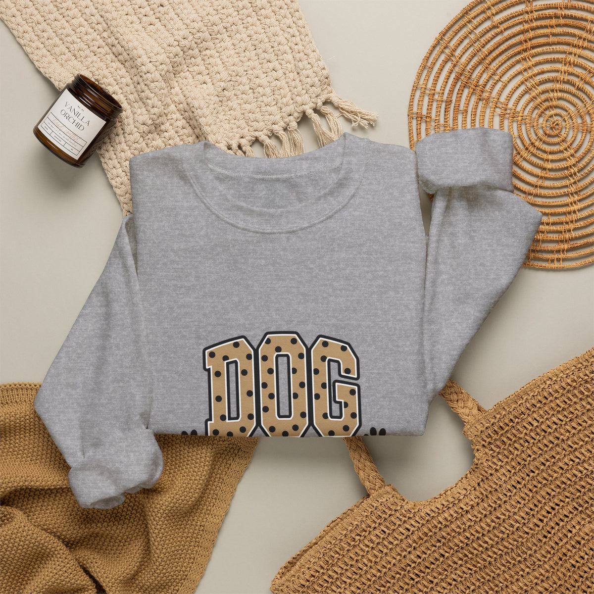 Dog Mom Sweatshirt – Leopard Print Paw Graphic Crewneck
