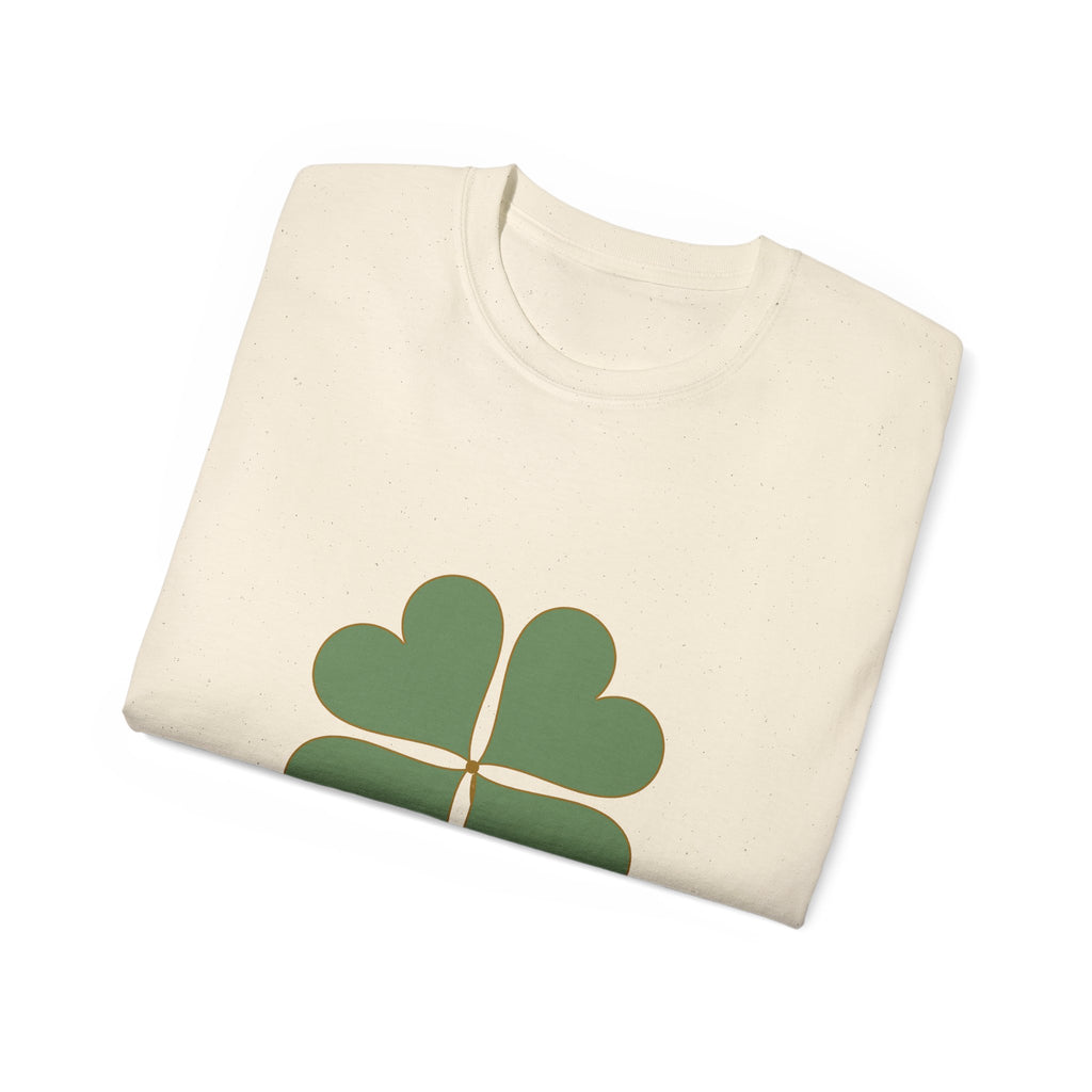 Lucky Clover T-Shirt — Gold Four Leaf Clover Graphic Tee