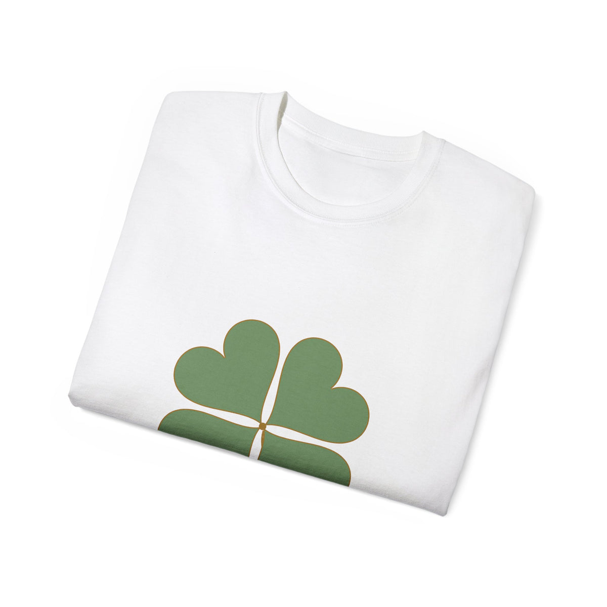 Lucky Clover T-Shirt — Gold Four Leaf Clover Graphic Tee