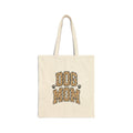 Dog Mom Canvas Tote Bag — Leopard Print 'Dog Mom' Paw Graphic