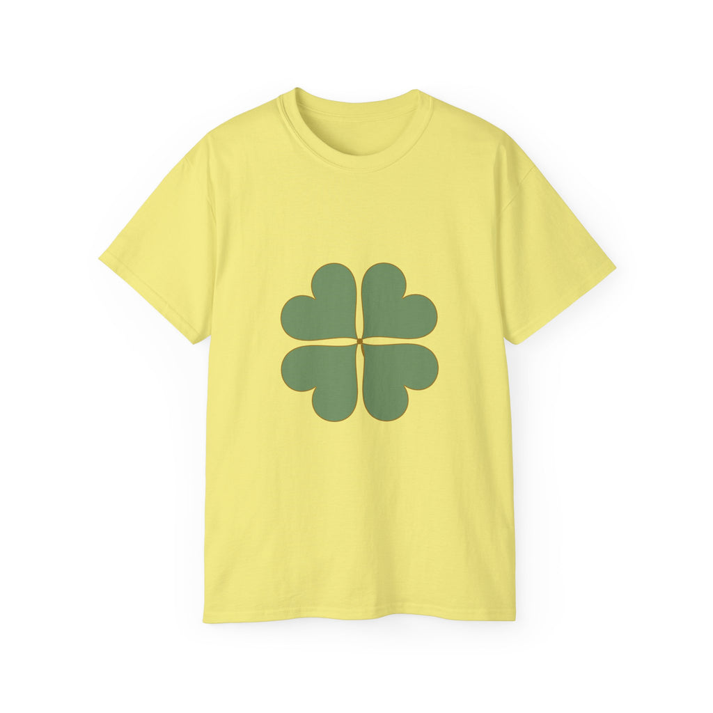 Lucky Clover T-Shirt — Gold Four Leaf Clover Graphic Tee