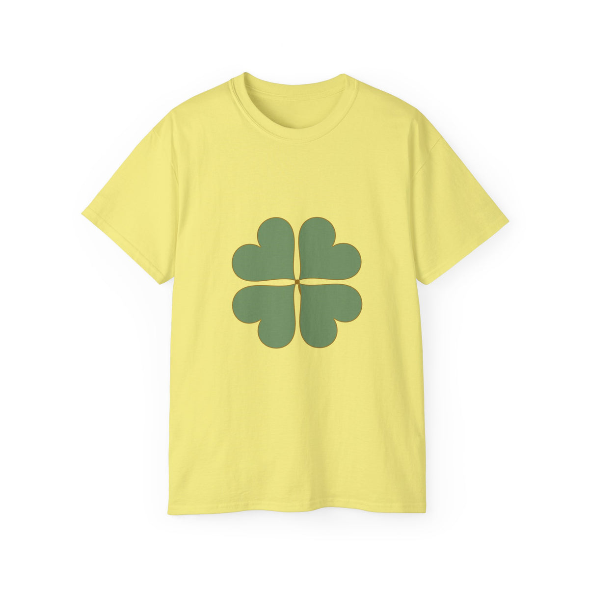 Lucky Clover T-Shirt — Gold Four Leaf Clover Graphic Tee