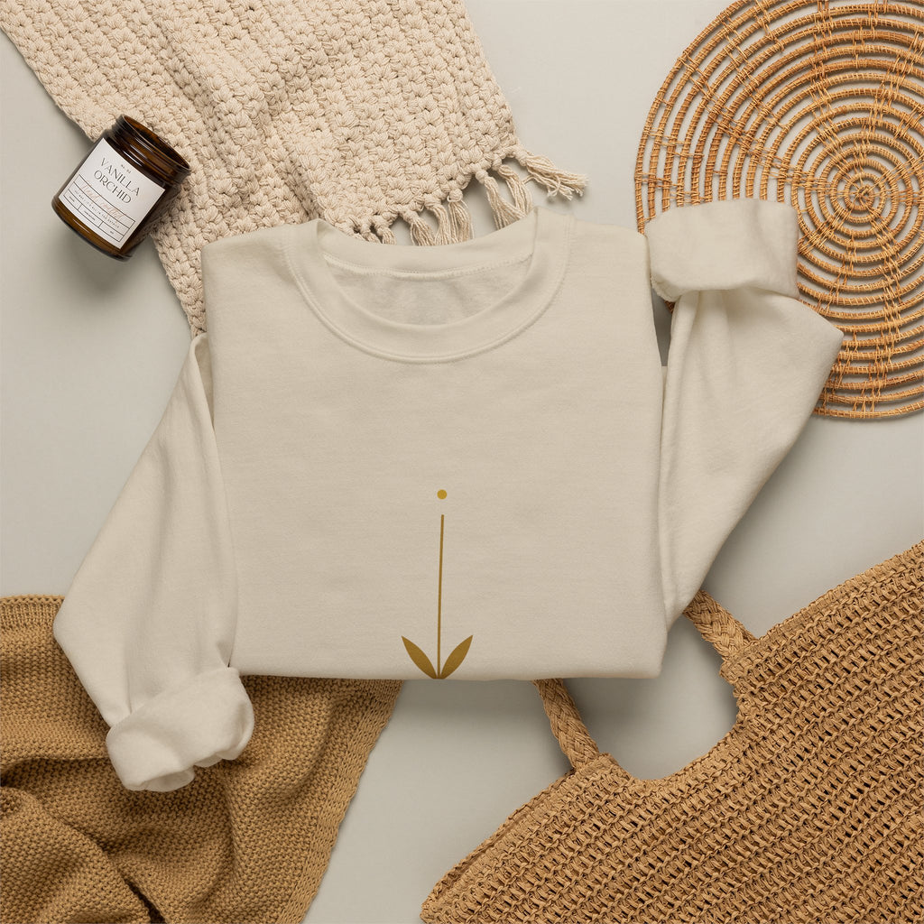 Rooted Botanical Sweatshirt — Gold Sprig Graphic Crewneck